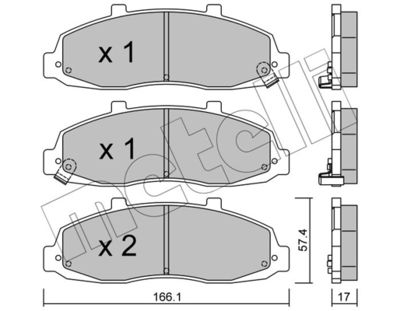 Комплект тормозных колодок, дисковый тормоз METELLI 22-0857-0 для FORD USA F-150