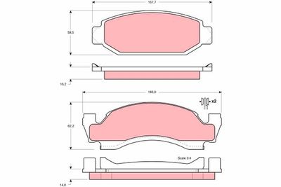 Zestaw klocków hamulcowych, hamulce tarczowe TRW GDB4058