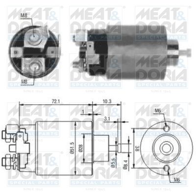 Тяговое реле, стартер MEAT & DORIA 46025 для MITSUBISHI 3000