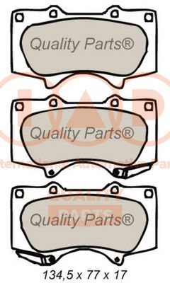 Комплект тормозных колодок, дисковый тормоз IAP QUALITY PARTS 704-12028 для MITSUBISHI PAJERO
