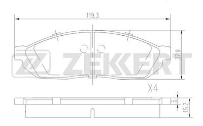 Комплект тормозных колодок, дисковый тормоз ZEKKERT BS-1770 для SUZUKI ALTO