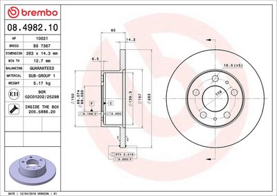 BREMSSCHEIBE BREMBO 08498210 1
