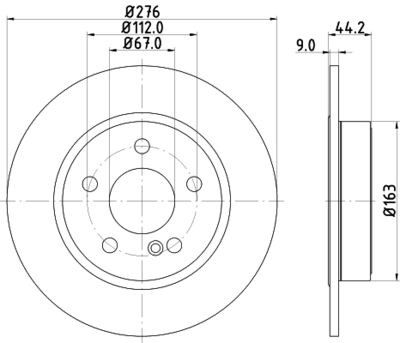 Тормозной диск HELLA 8DD 355 119-431 для MERCEDES-BENZ CLA