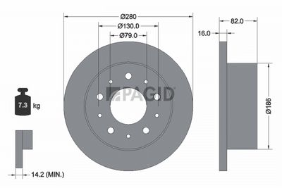 Tarcza hamulcowa PAGID 54162NC