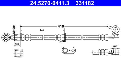 Тормозной шланг ATE 24.5270-0411.3 для HONDA CR-V