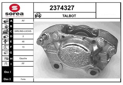 Тормозной суппорт EAI 2374327 для TALBOT 160