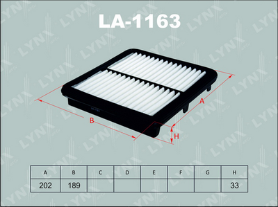 LYNXauto LA-1163 Воздушный фильтр  для CHERY  (Чери Qq)