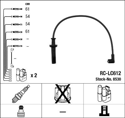 Комплект проводов зажигания NGK 8530 для LANCIA DELTA