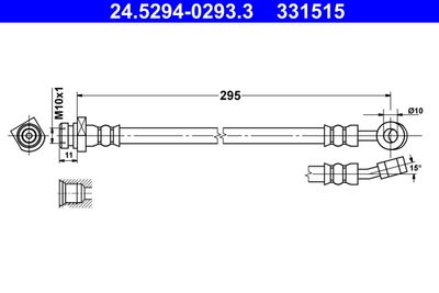 Тормозной шланг ATE 24.5294-0293.3 для HYUNDAI i30