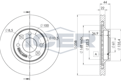 Tarcza hamulcowa ICER 78BD3108-2