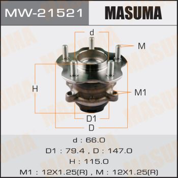 MASUMA MW-21521 Ступица  для NISSAN X-TRAIL (T32_) 1.6 dCi (T32)