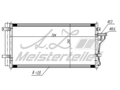кондензатор, климатизация A.Z. Meisterteile AZMT-45-030-1627
