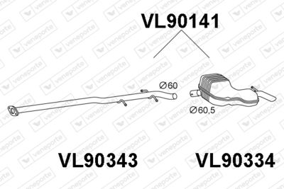 VENEPORTE VL90141 Глушитель выхлопных газов  для VOLVO V70 II (285) 2.4 D5