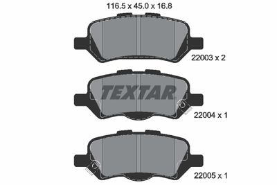 Комплект тормозных колодок, дисковый тормоз TEXTAR 2200301 для TOYOTA VENZA