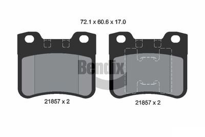 Комплект тормозных колодок, дисковый тормоз BENDIX Braking BPD1506 для CITROËN AX