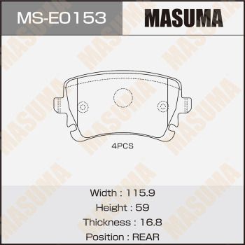 Комплект тормозных колодок MASUMA MS-E0153 для AUDI A8