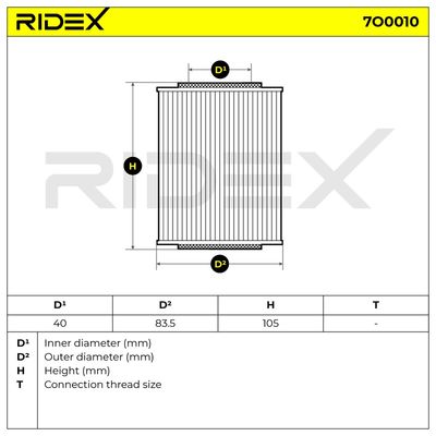 маслен филтър RIDEX 7O0010