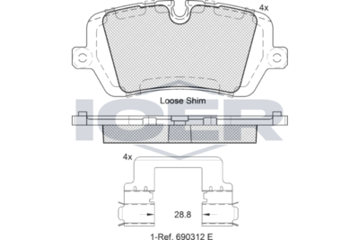 Комплект тормозных колодок, дисковый тормоз ICER 182120 для FORD USA CROWN