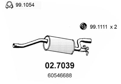 ASSO 02.7039 Глушитель выхлопных газов  для ALFA ROMEO 33 (907_) 1.7 16V (907.A1C)