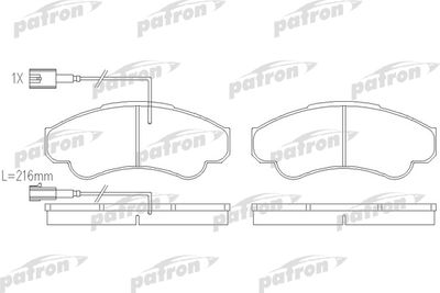 Комплект тормозных колодок, дисковый тормоз PATRON PBP1479 для FIAT DUCATO