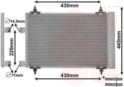 VAN WEZEL 40005215 Радиатор кондиционера  для PEUGEOT 307 (Пежо 307)