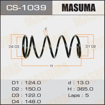 MASUMA CS-1039 Пружина подвески  для TOYOTA CALDINA (Тойота Калдина)