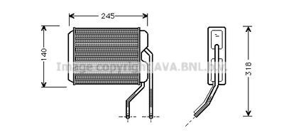 Теплообменник, отопление салона AVA QUALITY COOLING DWA6026 для DAEWOO CIELO