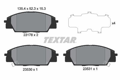 TEXTAR 2317801 Тормозные колодки и сигнализаторы  для ACURA RSX (Акура Рсx)