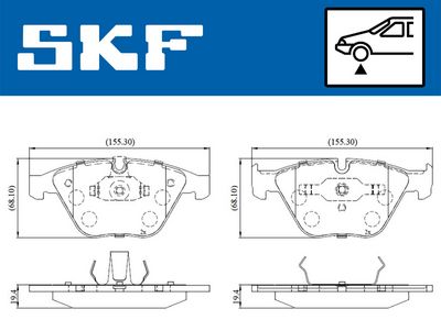 Комплект тормозных колодок, дисковый тормоз VKBP 80308