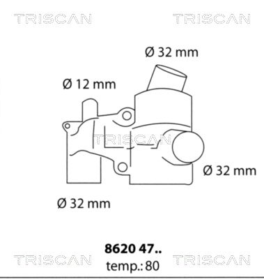 Термостат, охлаждающая жидкость TRISCAN 8620 4780 для SEAT RONDA