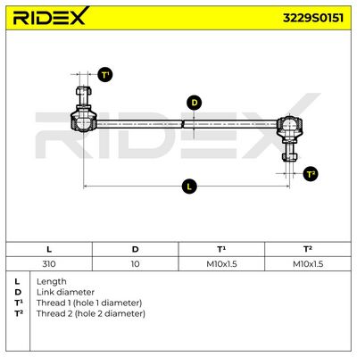 биалета RIDEX 3229S0151