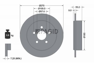 Tarcza hamulcowa PAGID 50335N