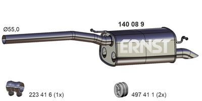 Zadní tlumič výfuku ERNST 140089