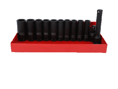 Ks Tools - Sada dlhých rázových nadstavcov dvanásťhranné 1/2" 13ks