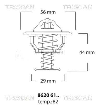 TRISCAN 8620 6182 Термостат  для PEUGEOT  (Пежо 4008)