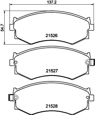 Комплект тормозных колодок, дисковый тормоз HELLA 8DB 355 029-301 для NISSAN SKYLINE