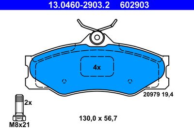 Brake Pad Set, disc brake 13.0460-2903.2