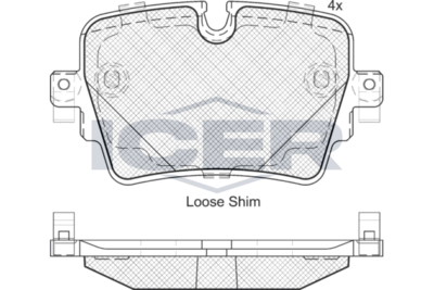 Kit de plaquettes de frein, frein à disque ICER