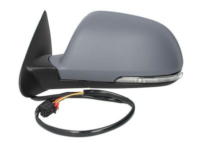 Zijspiegel Links (elektrisch, asferisch, met verwarming, under-coated, met indicator) past: SKODA OCTAVIA II 11.08-06.13