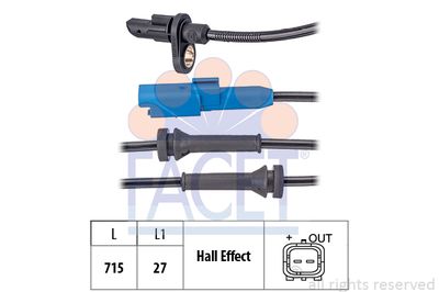 210171 FACET Датчик, частота вращения колеса