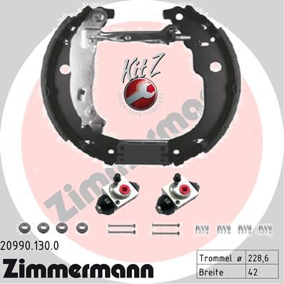 Комплект тормозных колодок ZIMMERMANN 20990.130.0 для CITROËN DS3