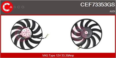 CASCO CEF73353GS Вентилятор системы охлаждения двигателя для AUDI A6 C6 Avant (4F5)