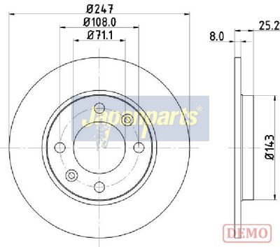 спирачен диск JAPANPARTS DP-0615C