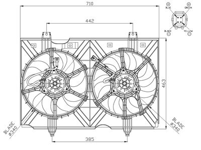 NRF 47942 Вентилятор системы охлаждения двигателя  для NISSAN NV200 (Ниссан Нв200)