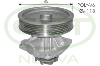 Водяной насос, охлаждение двигателя GGT PA10926