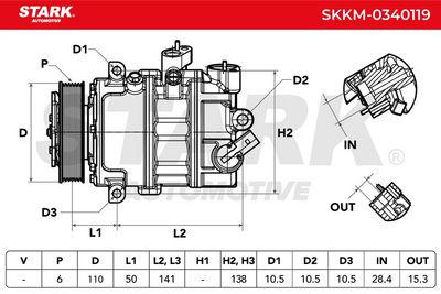 компресор, климатизация STARK SKKM-0340119