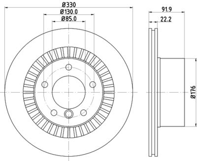 Тормозной диск HELLA 8DD 355 126-331 для MERCEDES-BENZ G-CLASS