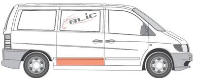 (EN) Sliding door repair kit (kanaal, hoogte 170mm) past: MERCEDES VITO / KLASA V W638 02.96-07.03