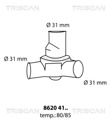 Термостат, охлаждающая жидкость TRISCAN 8620 4180 для FIAT 131