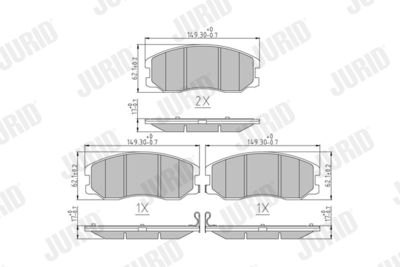 Комплект тормозных колодок, дисковый тормоз JURID 572570J для OPEL ANTARA